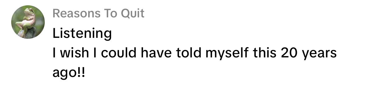 A reader says they wish they could have told themselves this 20 years ago
